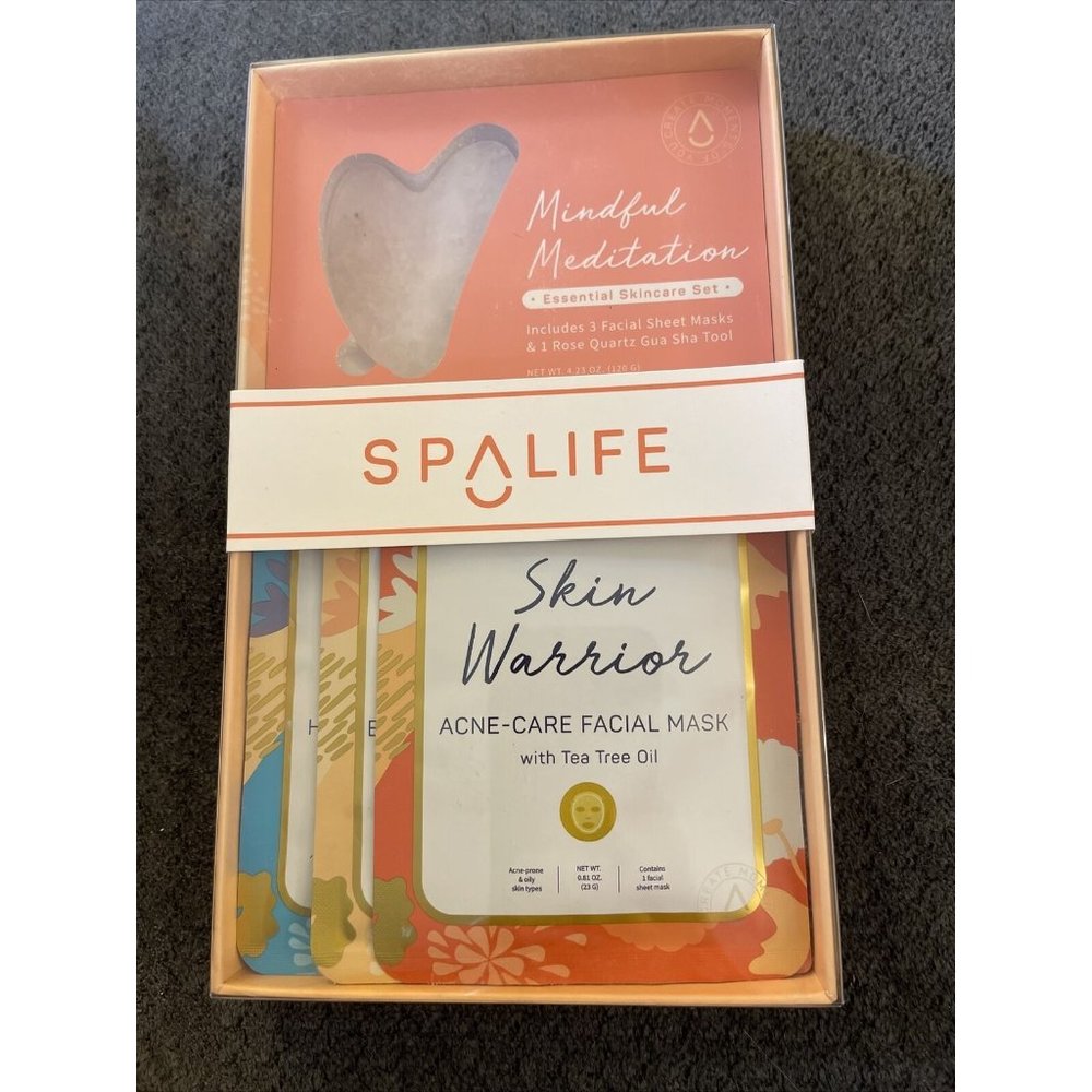 New Spalife Mindful Mediation Essential Skincare Set Masks Quartz Tool OC4